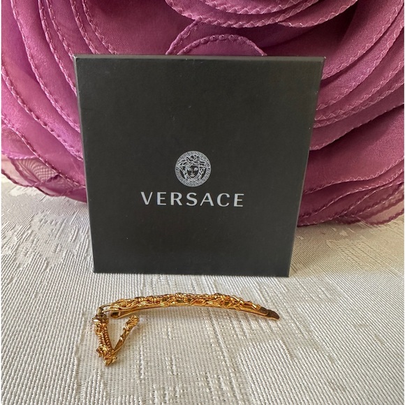 Versace Accessories Versace Greca Gold Hairpin New With Original